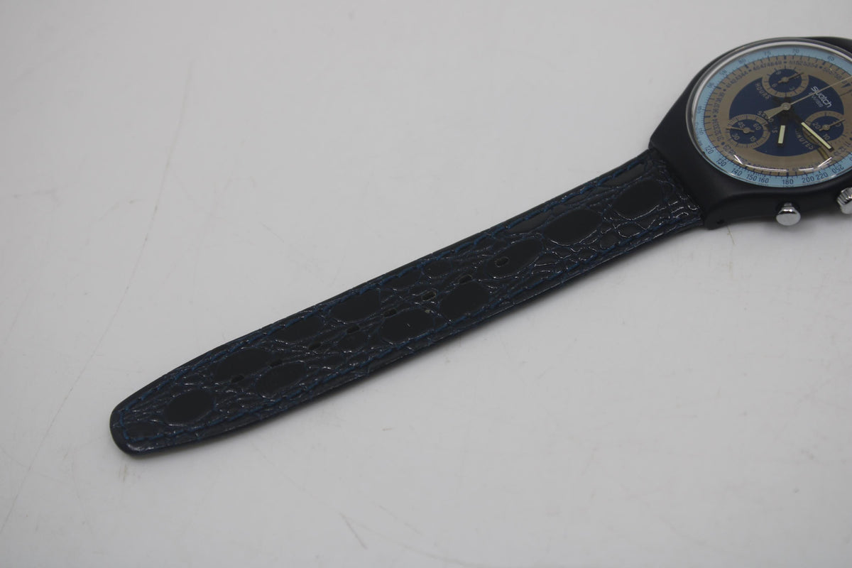 Vintage Chrono Swatch, Silver Star, SCN102, Unworn, Working, Original Strap