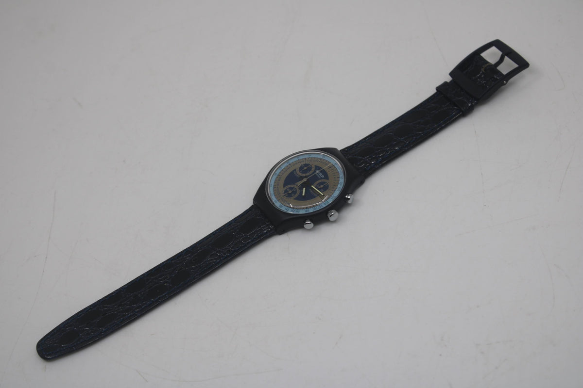 Vintage Chrono Swatch, Silver Star, SCN102, Unworn, Working, Original Strap