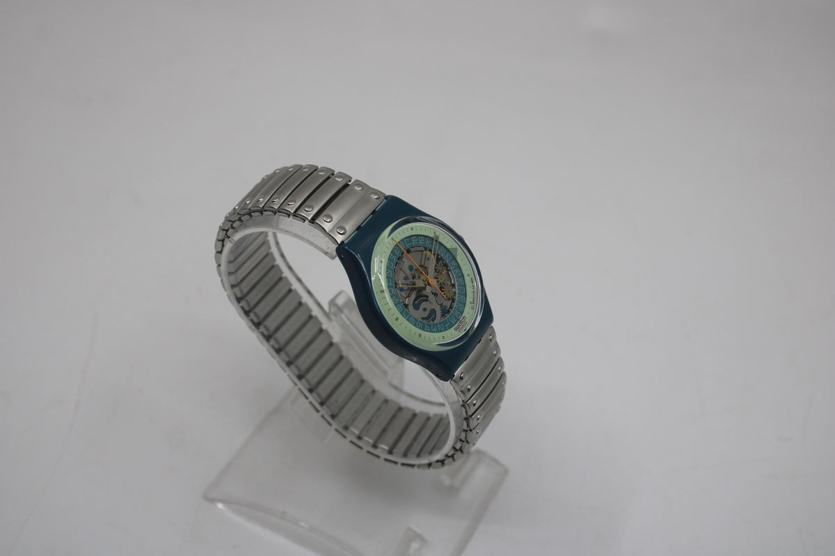 Vintage Gents Swatch 34mm, Steel Lite, GG403/404, unused, unworn, working