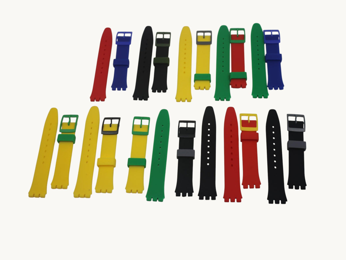 17mm Silicone strap for Swatch, Mixed and Matched, odd colors