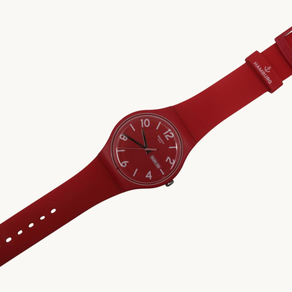 Vintage New Gents Destination Swatch, Moin Moin Hamburg, SUOR705C, in Mint Condition, working