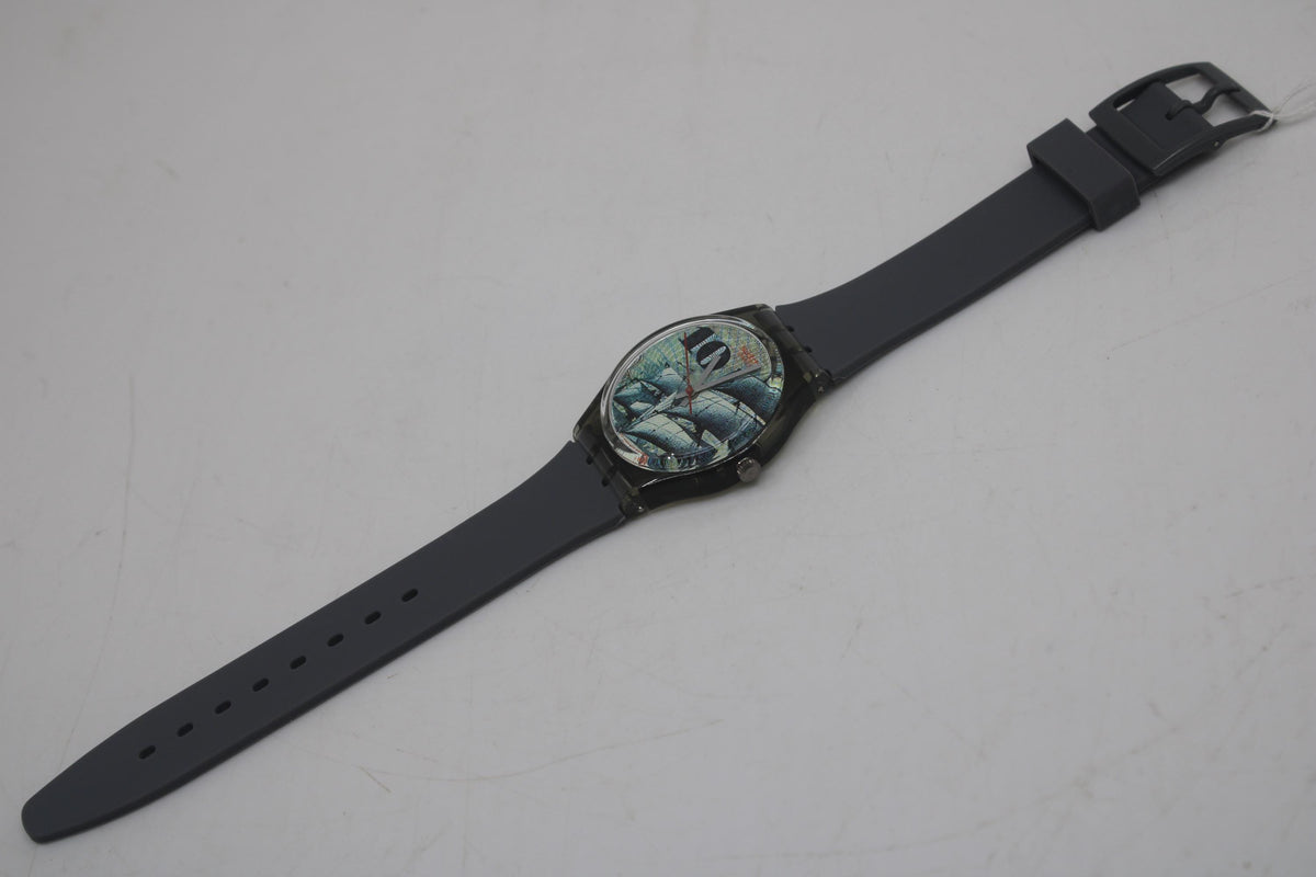 1991 Vintage Swatch watch 'Mark', GM106, new old stock, unworn, worn, new strap