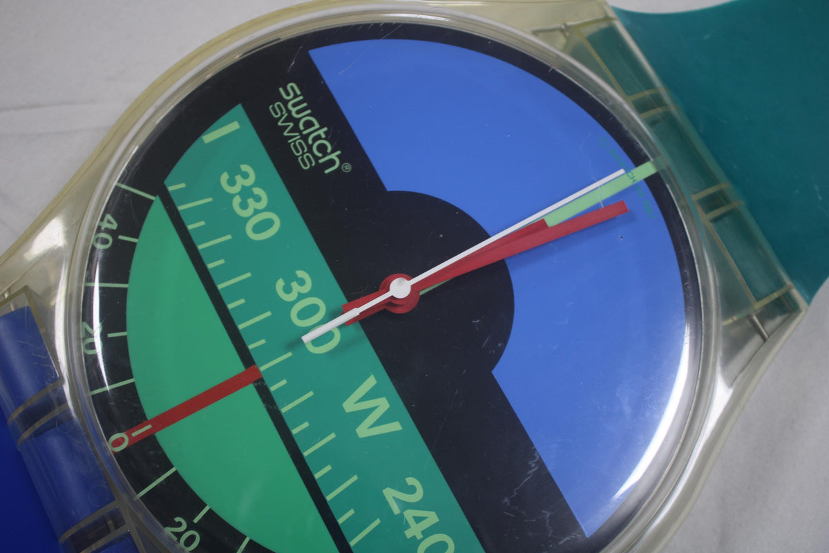 Nice Condition 1987 Maxi Swatch, Nautilus, MGK102 unique, Vintage with flaws