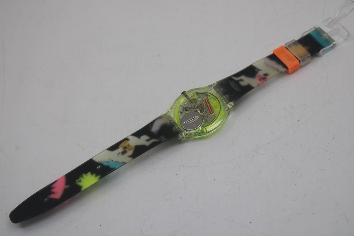 Vintage Gents Swatch 'Bermudas' GK133, NO box, New Old Stock, Unused, working, Original Strap