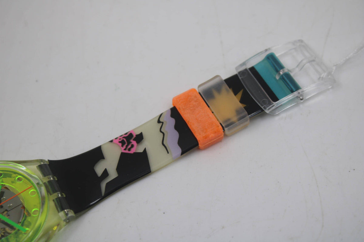Vintage Gents Swatch 'Bermudas' GK133, NO box, New Old Stock, Unused, working, Original Strap