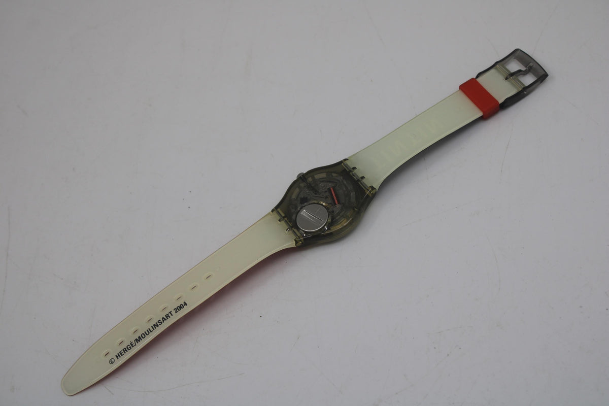 2004 Swatch 34mm Gents, Les AVENTURES DE TINTIN, GM165, Vintage Swiss Watch New in Box, Working