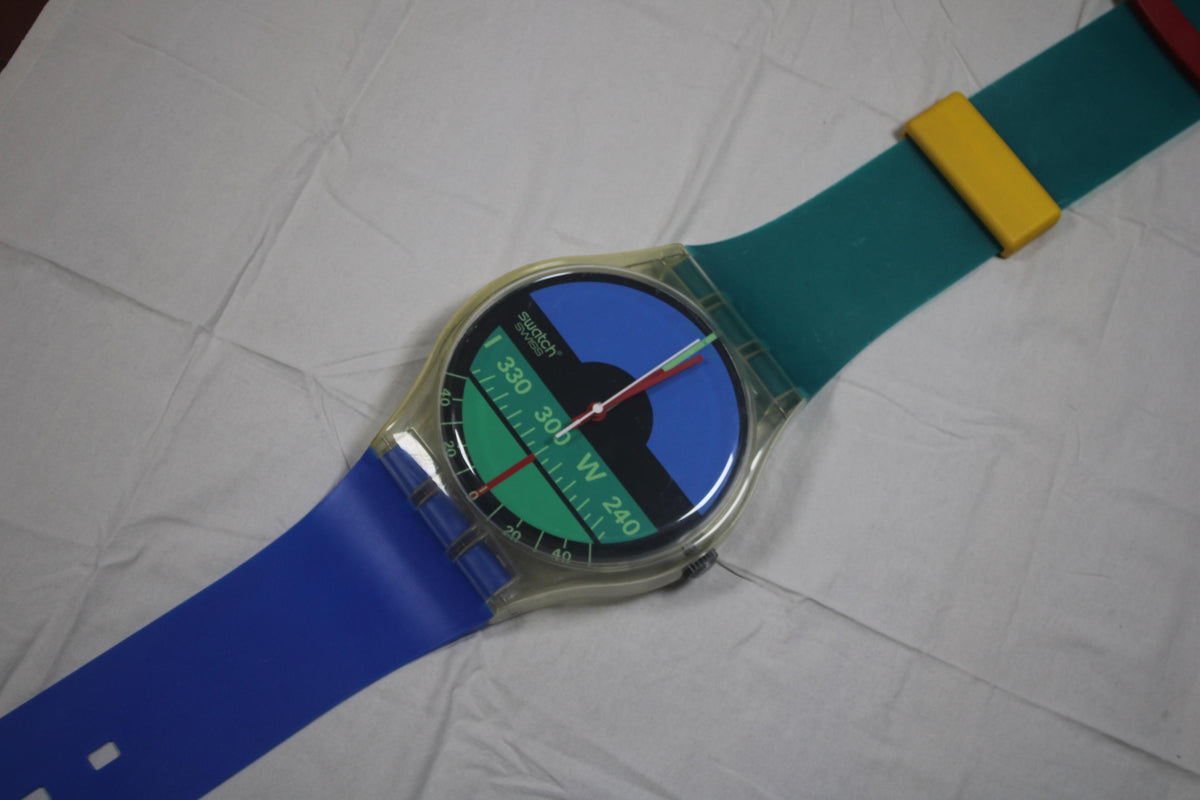 Nice Condition 1987 Maxi Swatch, Nautilus, MGK102 unique, Vintage with flaws