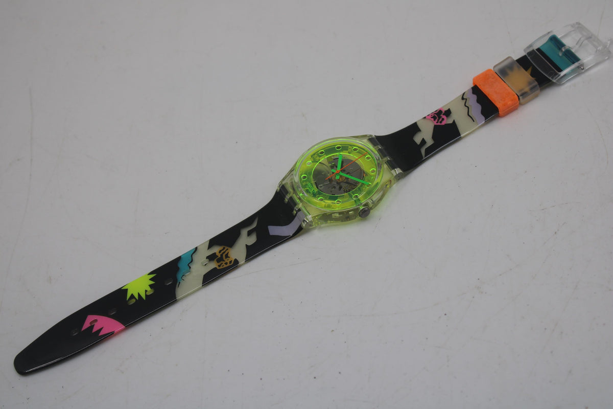 Vintage Gents Swatch 'Bermudas' GK133, NO box, New Old Stock, Unused, working, Original Strap