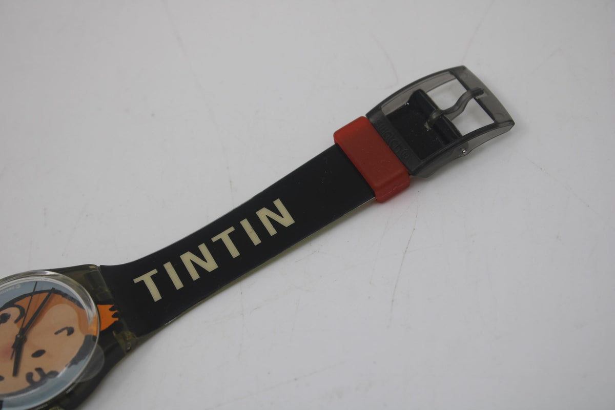 2004 Swatch 34mm Gents, Les AVENTURES DE TINTIN, GM165, Vintage Swiss Watch New in Box, Working