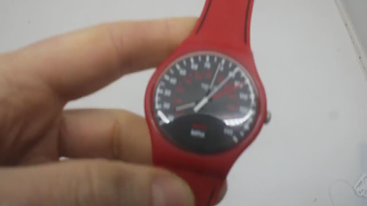 Vintage New 41mm Gents Swatch 'Red Brake'  SUOR104, Unworn, New Old Stock, working