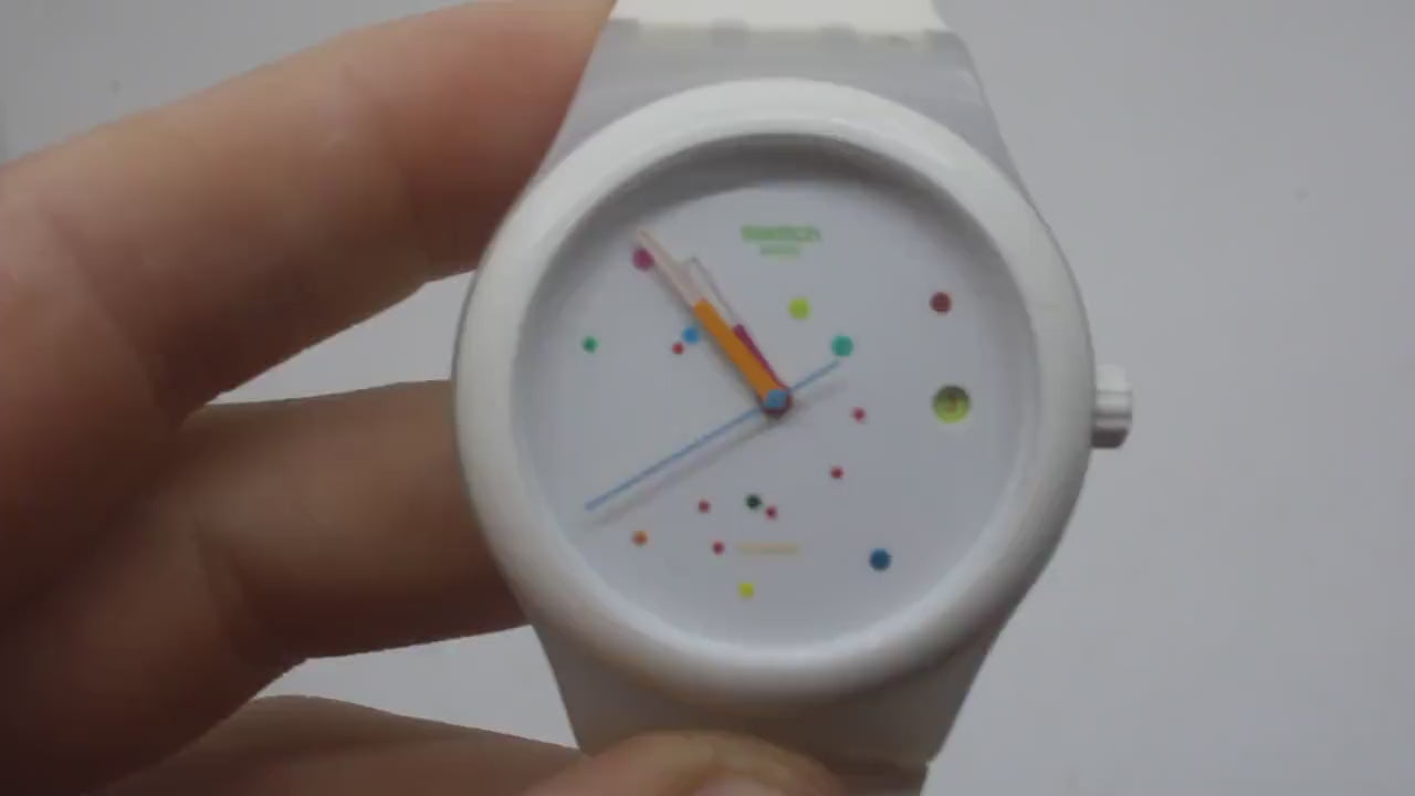 Swatch Sistem 51, System White, SUTW400, Nice Used Condition, Swatch Automatic, 42mm diameter