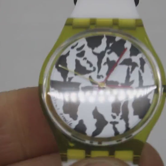 1991 Vintage Gents Swatch 'Flaeck'  GZ117, in UNUSED, New Old Stock, great condition, working
