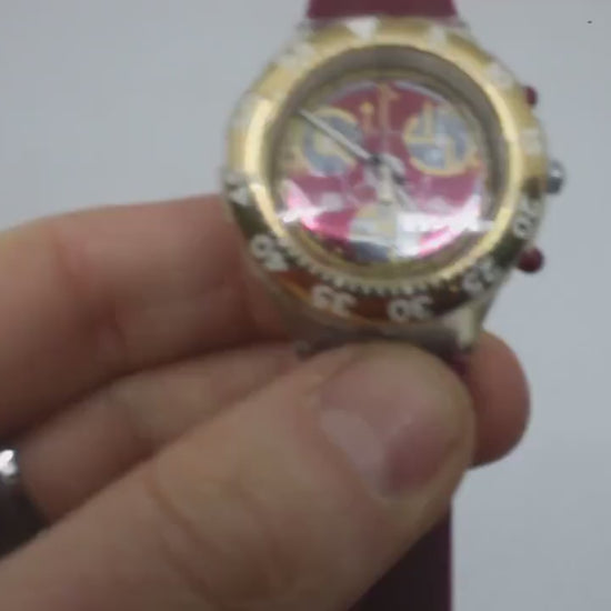 1996 Swatch Scuba Aqua Chrono 'Red Sun' SEK105, Good, Used Condition, working fine, NON-original strap
