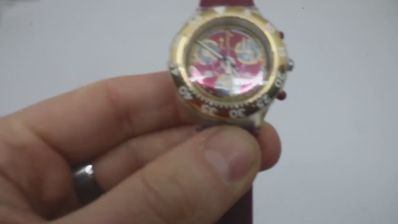 1996 Swatch Scuba Aqua Chrono 'Red Sun' SEK105, Good, Used Condition, working fine, NON-original strap