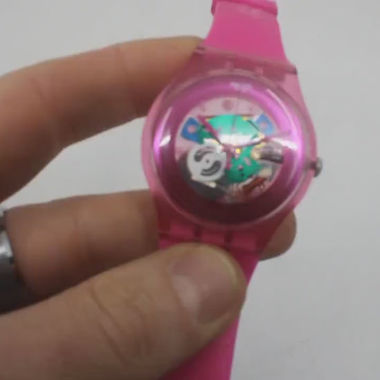 New Gents Swatch 'Pink Lacquered'  SUOP100, VERY nice used condition, working
