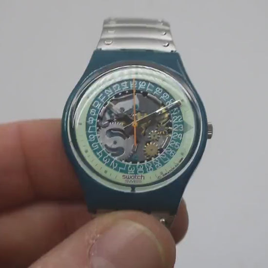 Vintage Gents Swatch 34mm, Steel Lite,  GG403/404, unused, unworn, working