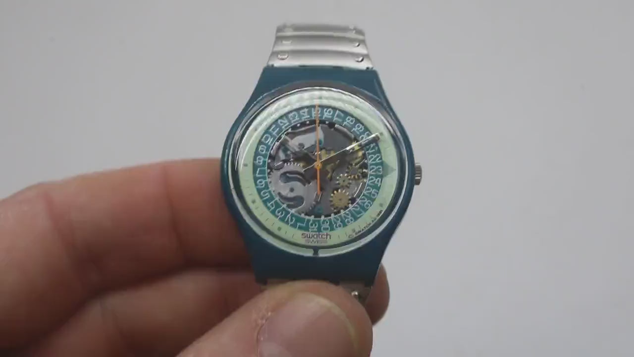 Vintage Gents Swatch 34mm, Steel Lite,  GG403/404, unused, unworn, working