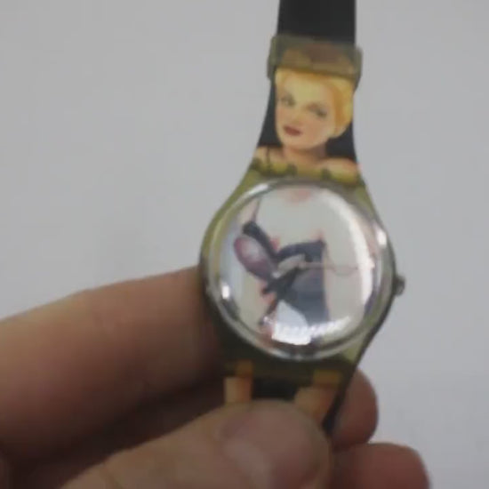 1995 'Lolita', GM128, 34mm Swatch, working, nice early 90s used vintage Swatch watch, very collectable