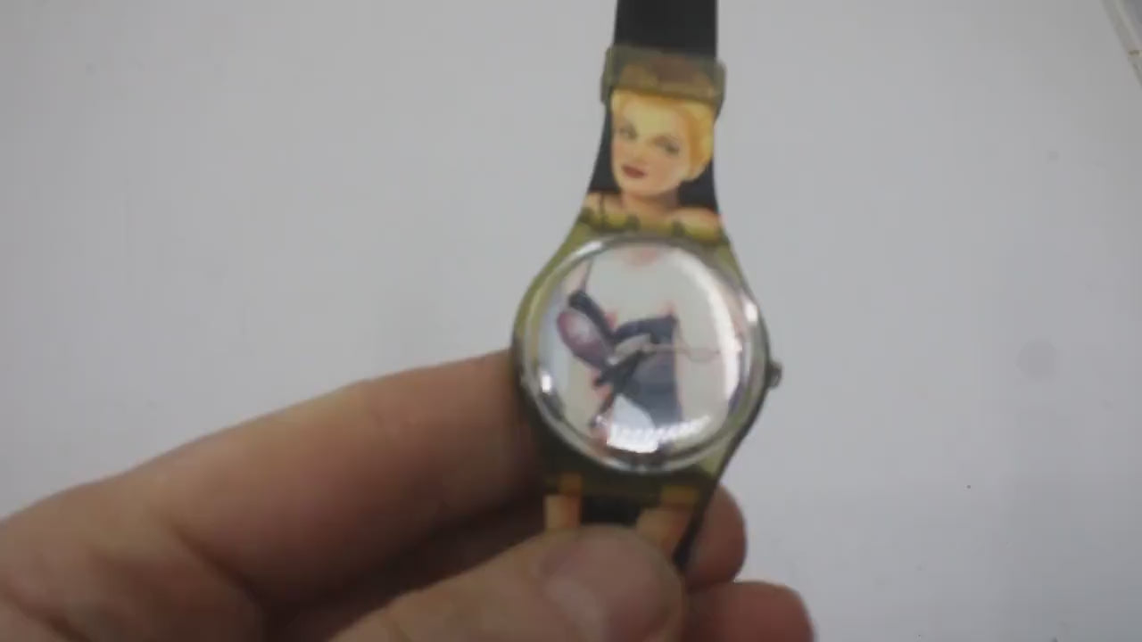 1995 'Lolita', GM128, 34mm Swatch, working, nice early 90s used vintage Swatch watch, very collectable