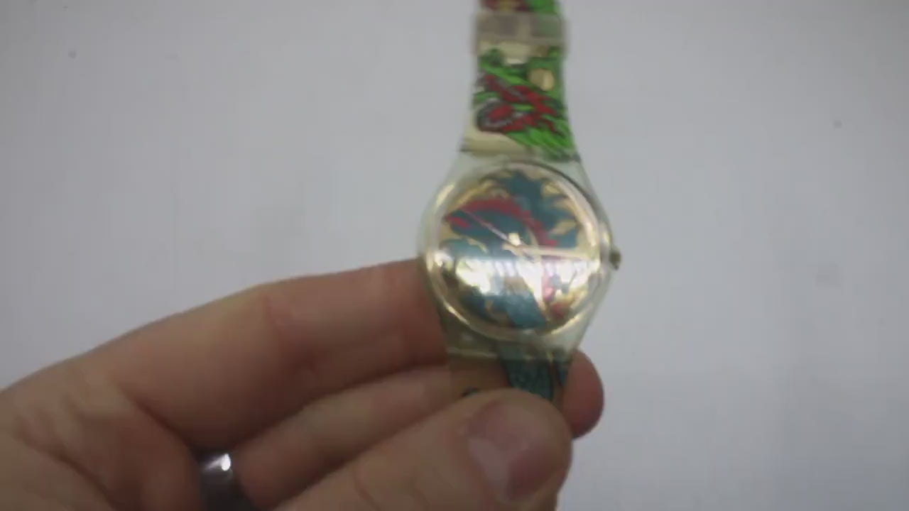 Gents Swatch, 'Green Dragon',  GG135, in very nice, used condition, working, 1995