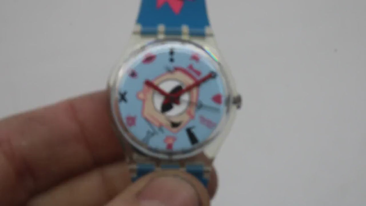 1991 Vintage Gents Swatch, Gulp!!!  GK139, NEW OLD STOCK, Never Worn, working, with original strap