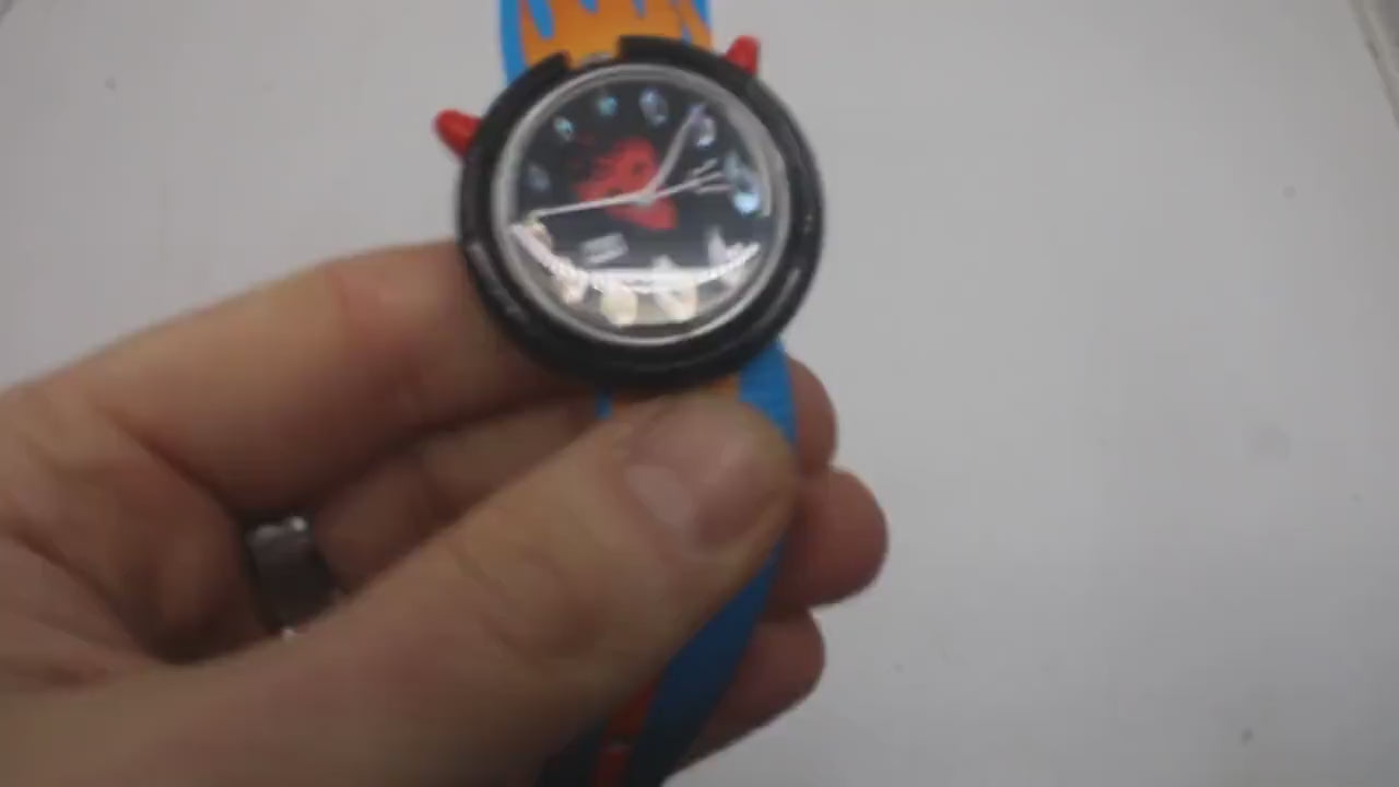 Vintage 1995 PMB103 Pop Swatch, 'Hot Stuff', Working, Nice Used Condition