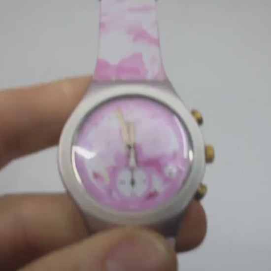Swatch Irony Chrono, Rose Jungle , YCP1001 , Near Mint Condition