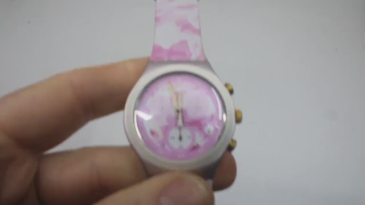 Swatch Irony Chrono, Rose Jungle , YCP1001 , Near Mint Condition