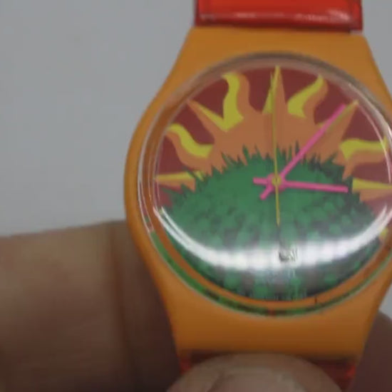 1994 Vintage Gents Swatch 'Tequila'  GO102, New Old Stock, Unused, non-original strap, working fine