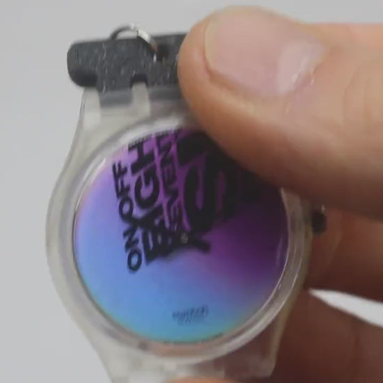 Unique 3D printed keyring adapter for 17mm Swatch watch, BLACK