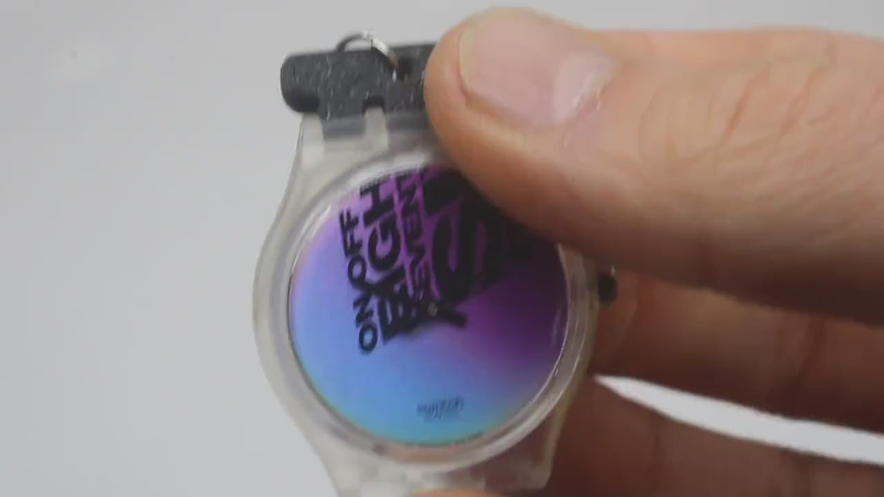 Unique 3D printed keyring adapter for 17mm Swatch watch, BLACK