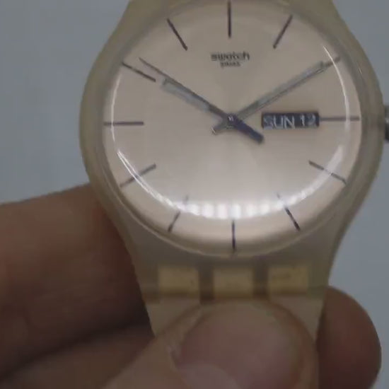 New Gents Swatch 'Rose Rebel'  SUOT700, in used condition, working fine with the original strap