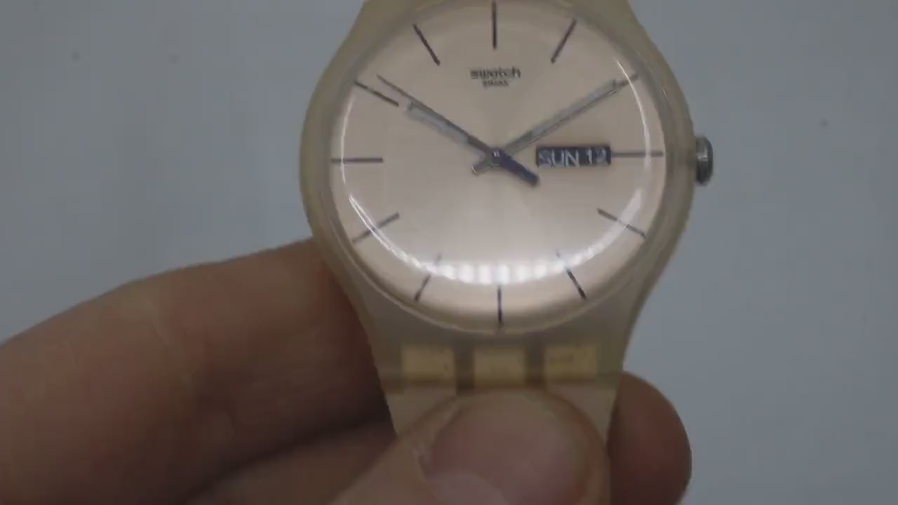 New Gents Swatch 'Rose Rebel'  SUOT700, in used condition, working fine with the original strap