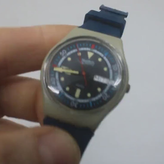 Vintage Gents Swatch 'Calypso Diver'  GM701, Much Used Condition, working, with a new strap