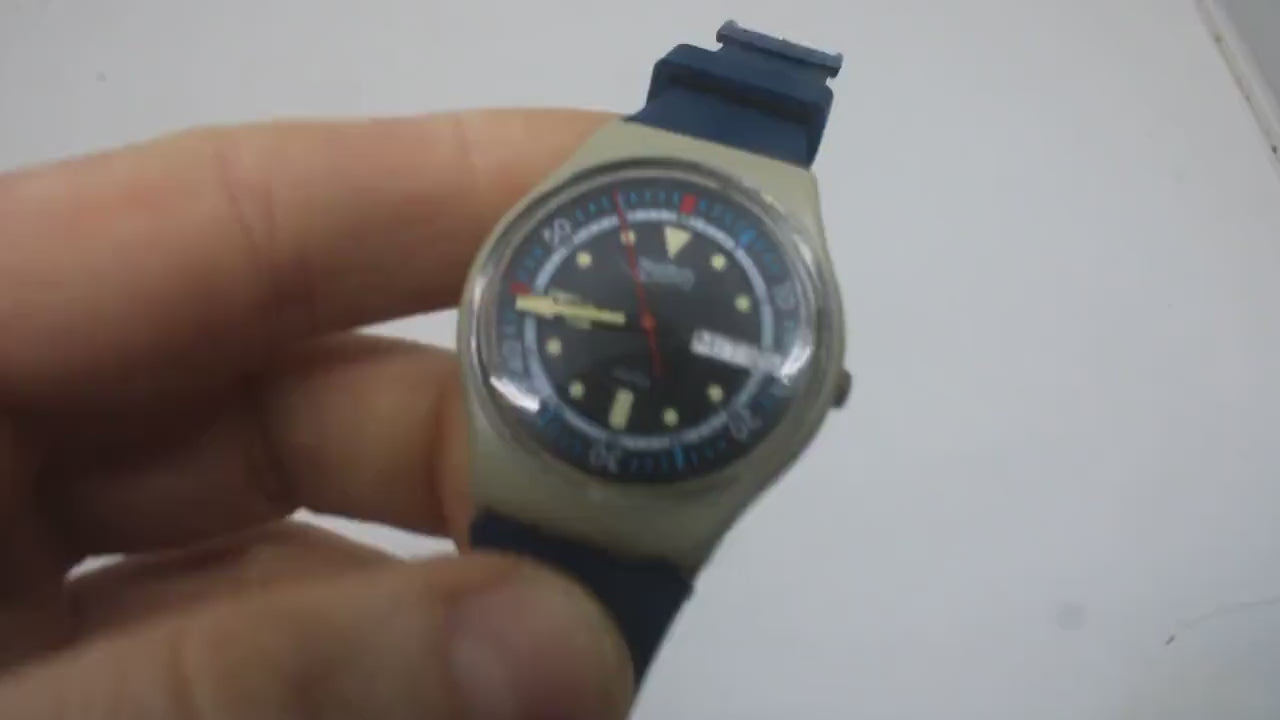 Vintage Gents Swatch 'Calypso Diver'  GM701, Much Used Condition, working, with a new strap