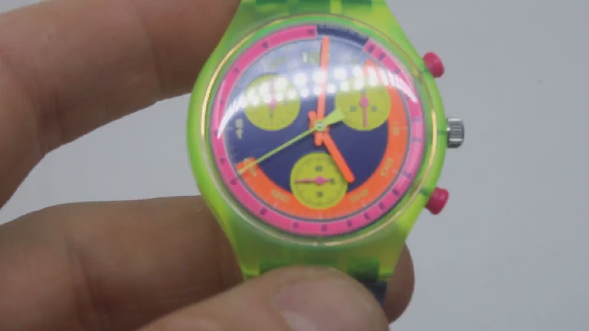 Swatch, Grand Prix, wristwatch, SCJ101, Prade, Fluorescent Chronograph, Original Strap