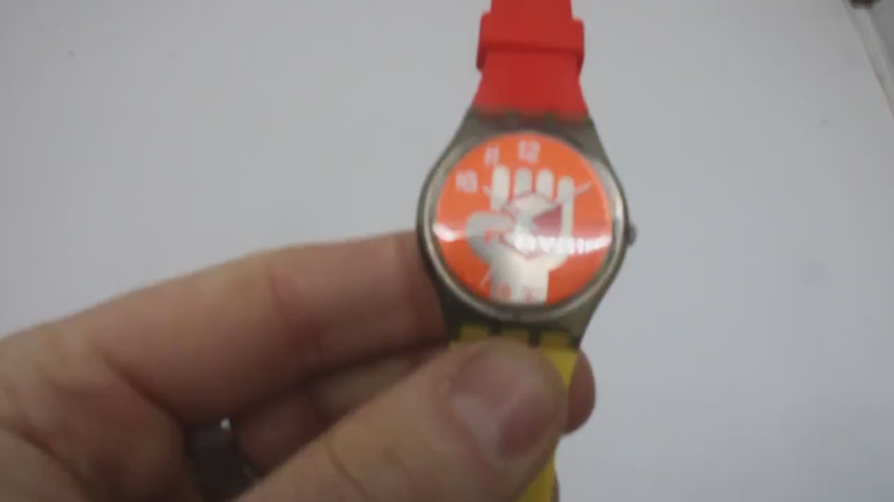 1996 Vintage 34mm Gents Swatch, 'Urgent',  GM134, In Nice, Used Condition,  working