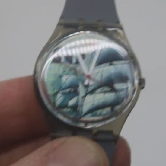 1991 Vintage Swatch watch 'Mark', GM106, new old stock, unworn, worn, new strap