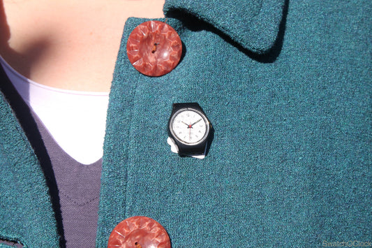 Vintage & Unique, 1987 Classic Two LB115 Ladies Swatch PIN - Non-working Used Swatch converted to PIN, very wearable