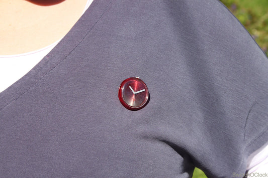 Swatch Pin / Brooch, Vintage & Unique, 1995 Rouge PMR100 Midi Pop Swatch BROOCH - Non-working Swatch converted to brooch, very wearable
