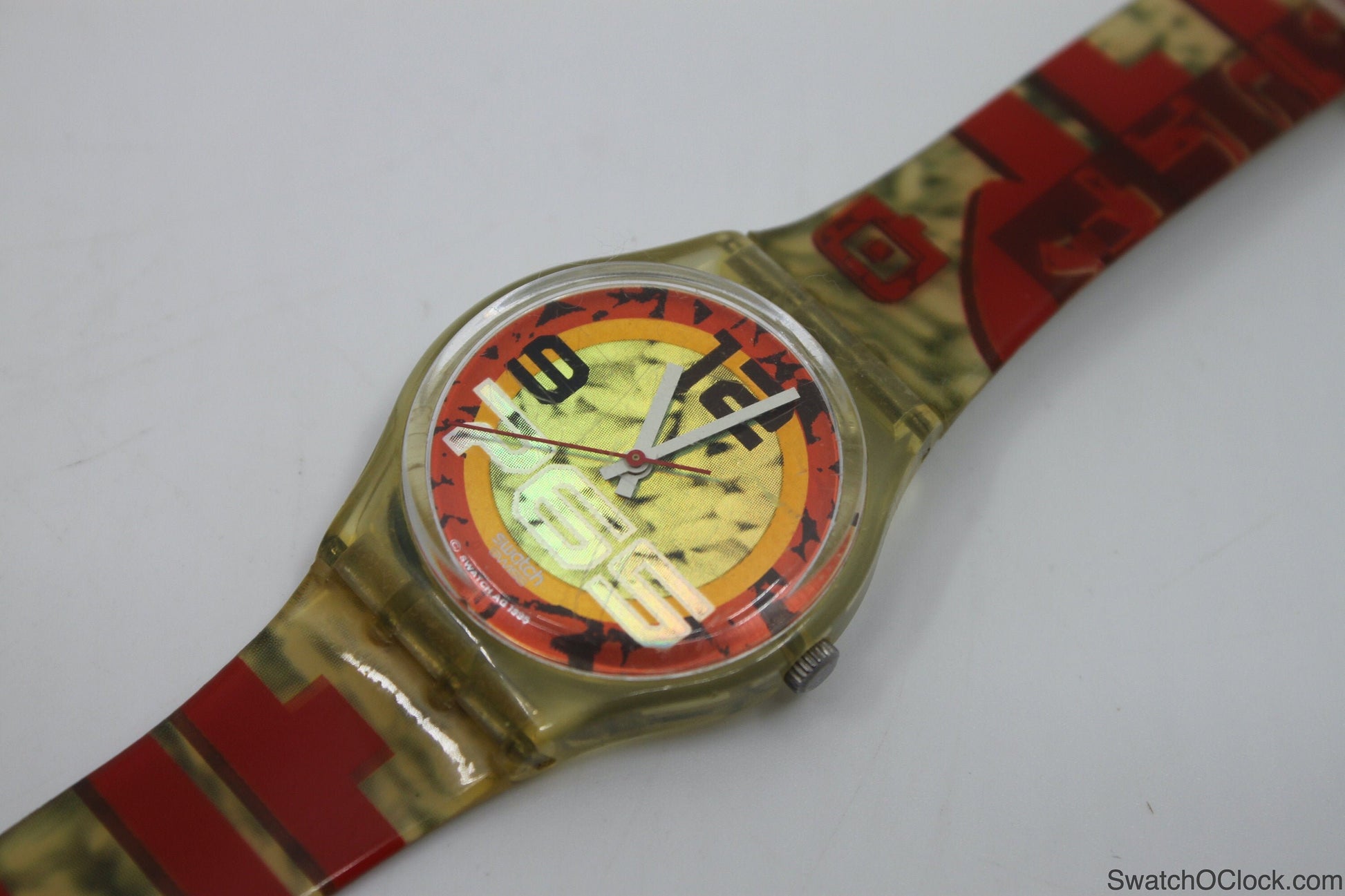 1996, Vintage Gents Swatch 'Ricecake', GK217, NO box, In Good Nearly Mint Condition, working 100%, Original strap