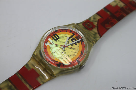 1996, Vintage Gents Swatch 'Ricecake', GK217, NO box, In Good Nearly Mint Condition, working 100%, Original strap
