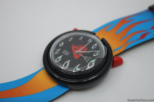 1995, Swatch, PopSwatch, 'Hot Stuff', PMB103, NEW OLD STOCK, never used