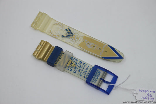 1995, Vintage Swatch Strap, 'Niki Phoros', SBZ102, 19mm, Aqua Chrono, Olympic, New Old Stock