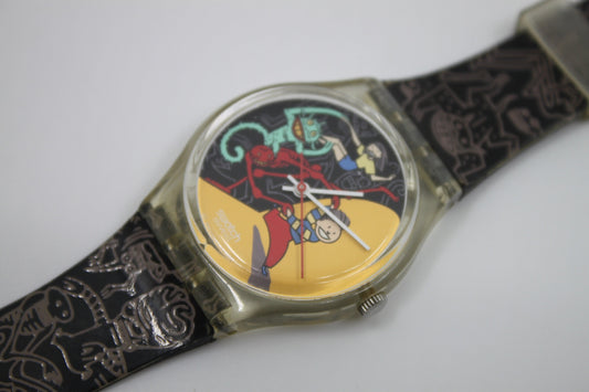 1997 Vintage Gents Swatch 'Jungle Tangle' GK235, in good, original condition, working 100% with original strap