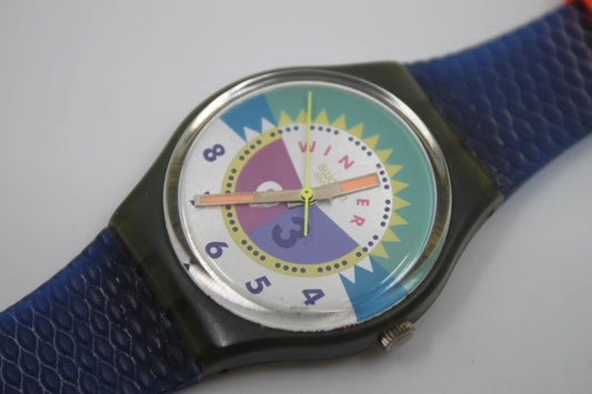 1993 Vintage Gents Swatch 'Neige' GM116, in a very good, used condition, working 100% with original strap