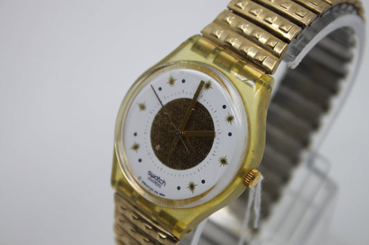 1992 Vintage Gents Swatch 'Golden Waltz' GK142/143, in good, original condition, working 100% with original strap