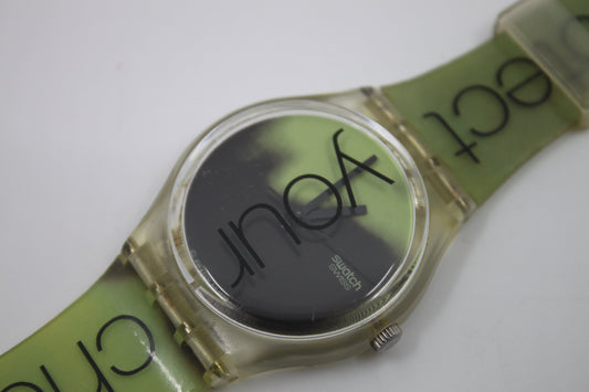 1996, Vintage Gents Swatch, 'Protect' GK226, NO box, Good, Used Condition, working 100% original strap