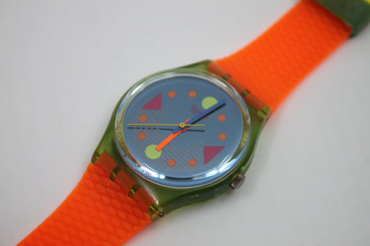 1991 Vintage Gents Swatch 'Tour' GL102, UNUSED and NEW old stock with original, NEW strap