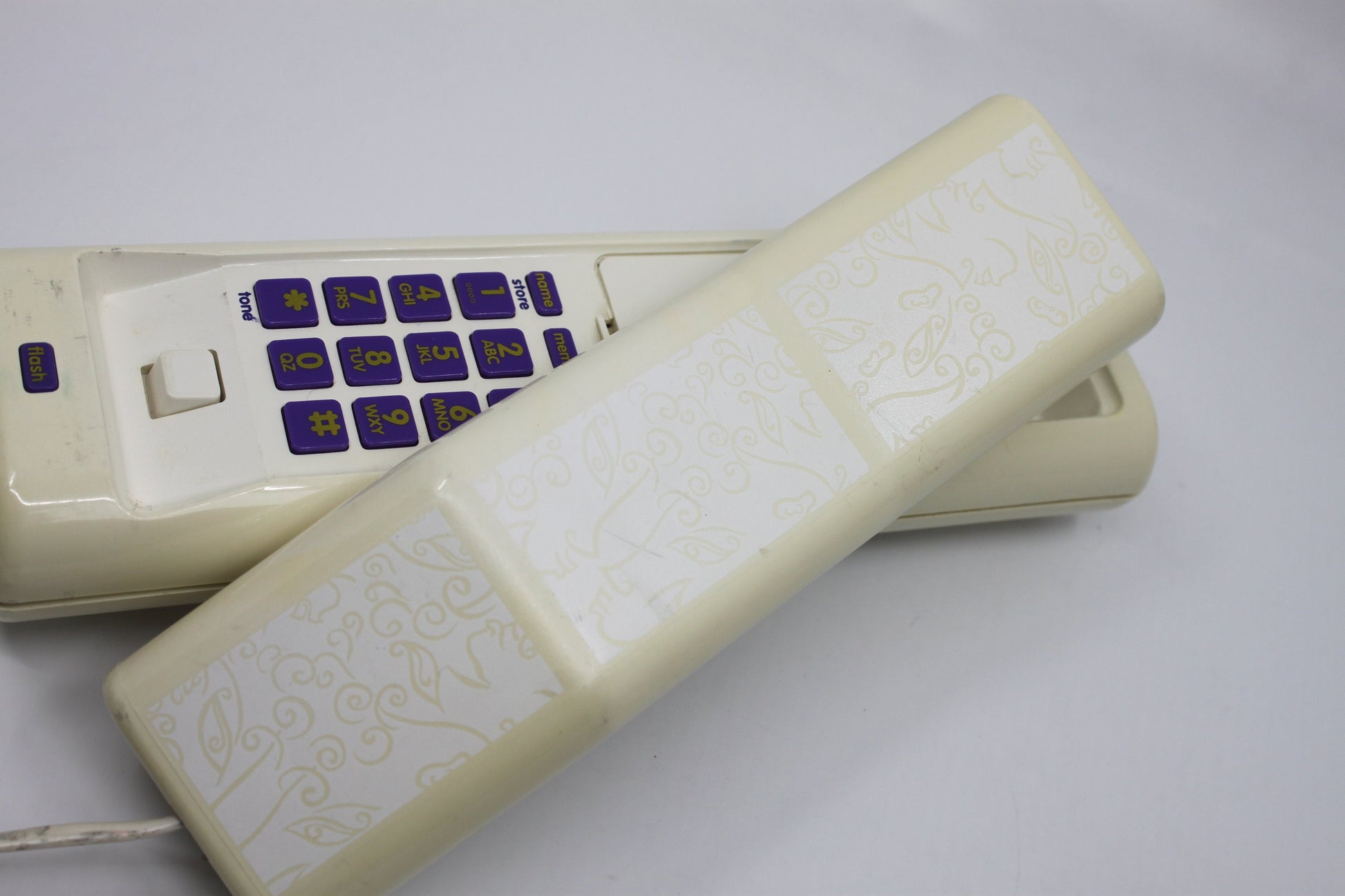 1980s Swatch original TwinPhone, unique and very collectible, white with white cord